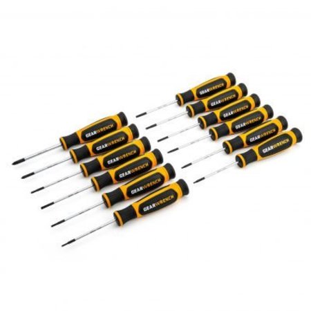 APEX TOOL GROUP Gearwrench® 12 Piece Phillips®/Slotted/Torx® Mini Dual Material Screwdriver Set 80057H